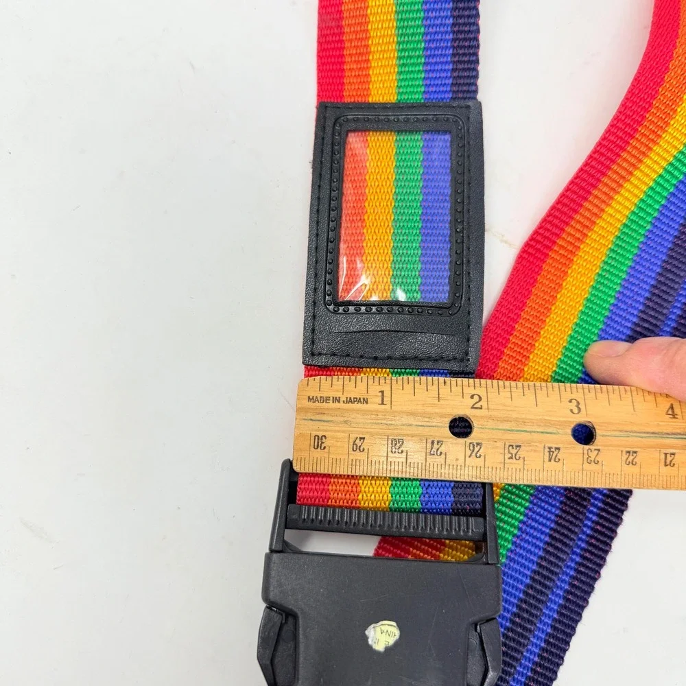 Rainbow Luggage Strap Suitcase‎ Belt Adjustable Travel Accessory w/ID Tag Holder
